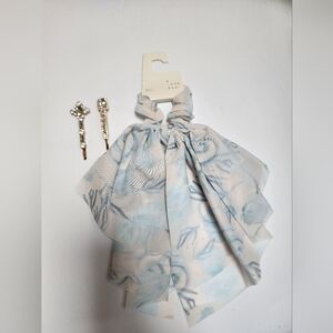 A New Day Light Blue Hair Scrunchie And Cubic Zirconia Glass Stones Bobby Pin
